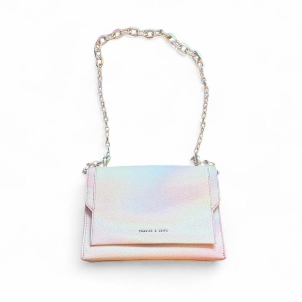 Charles & Keith mini pink & white gradient crossbody bag